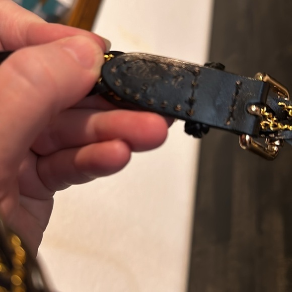 Elise Ms Black Braided Gold Chain Belt Size Medium/Small - Picture 3 of 5